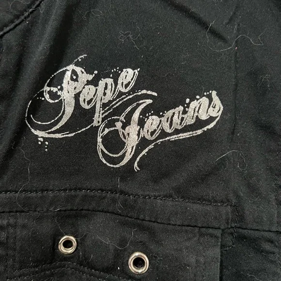 Pepejeans Black Military Style Jacket, size L, runs small - Picture 3 of 7